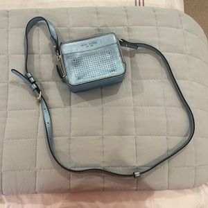 Blue metallic henry bendel purse